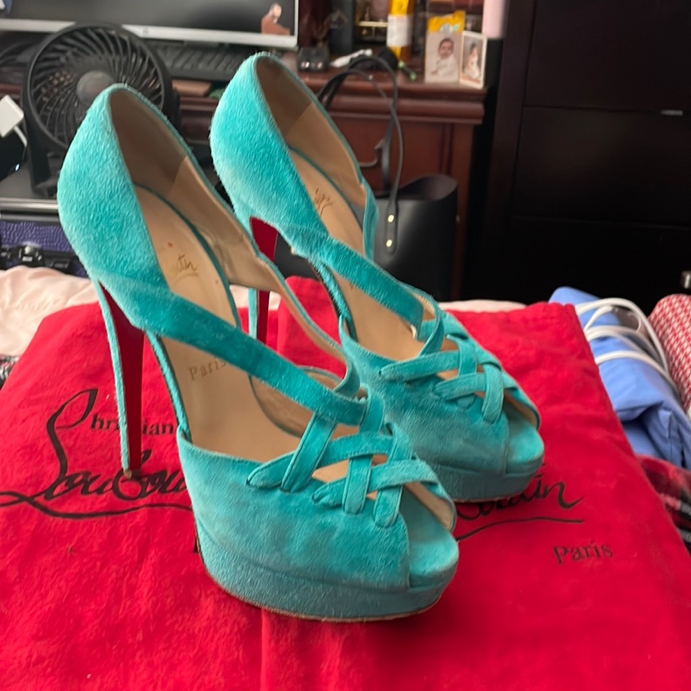 Suede Christian Louboutin Lady Corset heels